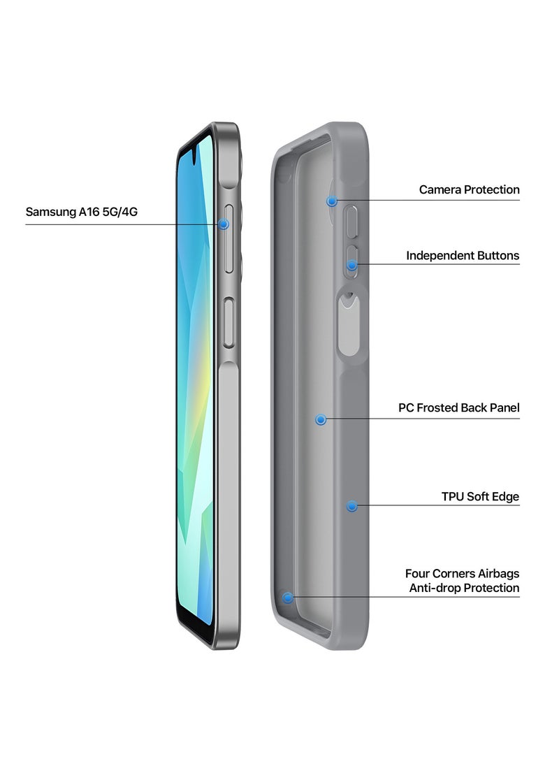 DUX DUCIS DUX DUCIS Yind Series Cover for the Samsung Galaxy A16 5G/4G mobile phone a slim, TPU Hybrid PC  cover made of TPU, polycarbonate silicone - Grey  - Image 3