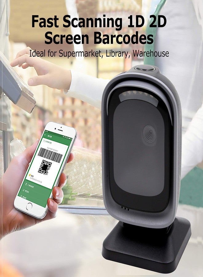 تيمي ماسح ضوئي للرموز الشريطية ثنائي الأبعاد QR من TEEMI، يعمل بدون استخدام اليدين، قارئ USB تلقائي متعدد الاتجاهات أحادي الأبعاد، مزود بمستشعر صور CMOS، قابل للتركيب على الحائط، نافذة مسح كبيرة لالتقاط رموز الشاشة، TMSL-72 - Image 2