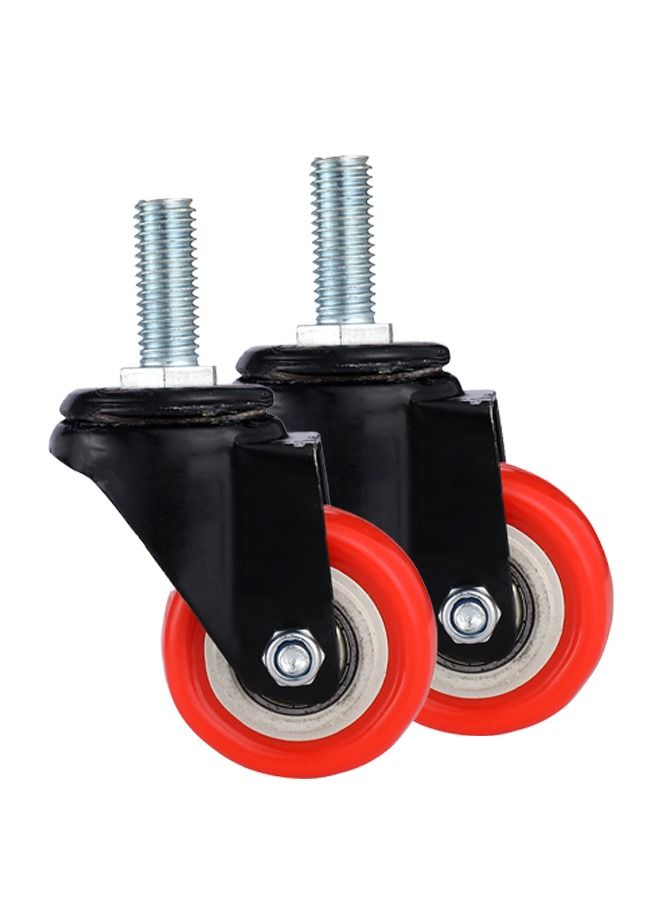 BMB tools 2-Piece 40mm Orange PVC Double Ball Bearing Caster - Swivel - Screw M12 - Image 1