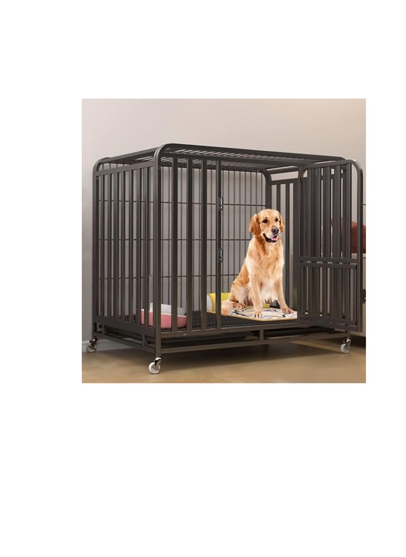 Cool Baby Heavy Dog Crate Duty Stainless Steel Double Door Pet Kennel Dog Kennels And Crates Large Dog Cage Pet Playpen With Four Wheels For Small Medium And Large Dogs  - Image 1
