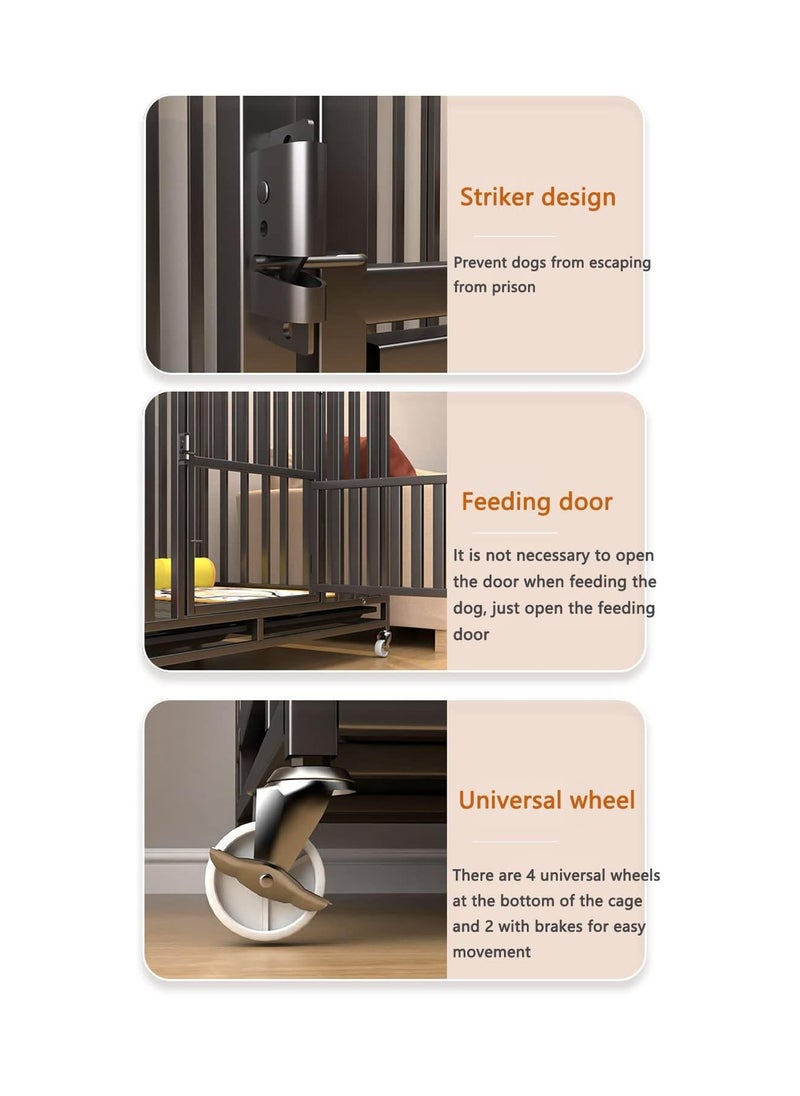 Cool Baby Heavy Dog Crate Duty Stainless Steel Double Door Pet Kennel Dog Kennels And Crates Large Dog Cage Pet Playpen With Four Wheels For Small Medium And Large Dogs  - Image 2