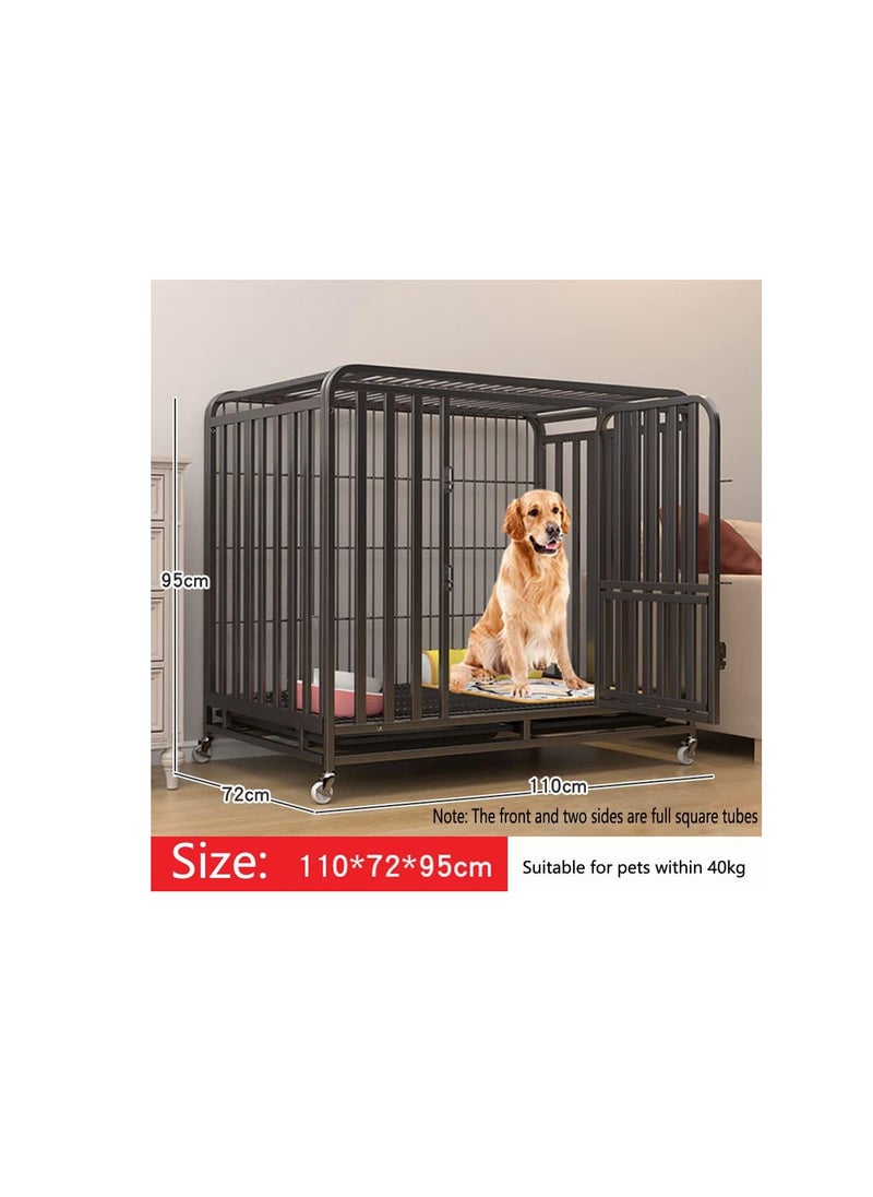 Cool Baby Heavy Dog Crate Duty Stainless Steel Double Door Pet Kennel Dog Kennels And Crates Large Dog Cage Pet Playpen With Four Wheels For Small Medium And Large Dogs  - Image 3