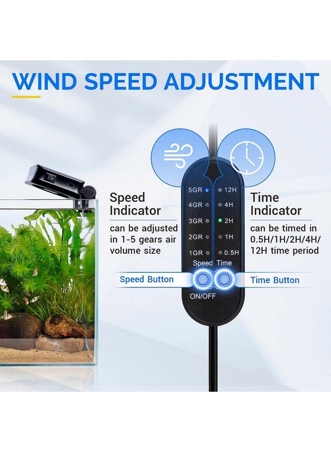 hygger Aquarium Chillers Fan, Quiet Fish Tank Cooling Fan Equipment with Adjustable Timer Speed Controller, Suitable for Freshwater Saltwater Tanks(1-Fan Head) - Image 2