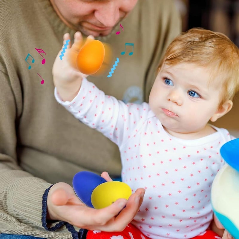 Mocking Bird Plastic Egg shaker MultiColor Percussion Musical Eggs Percussion Maracas Easter Egg Instrument for Kids Musical Toys for Painting Learning ClassRoom (Pack of 2) - Image 2