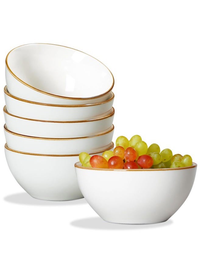 Onemore Cereal Bowl Set of 6, 24 oz - Microwavable, Dishwasher Safe and Freezer Safe Ceramic Kitchen Bowls - Housewarming Gift, Vanilla White - Image 1