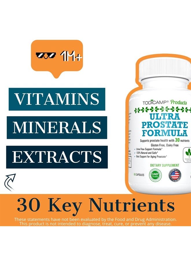 TODICAMP Prostate Support Supplement Formula with Saw Palmetto Extract and Bladder Control Complex - 30 Day Supply - Image 3