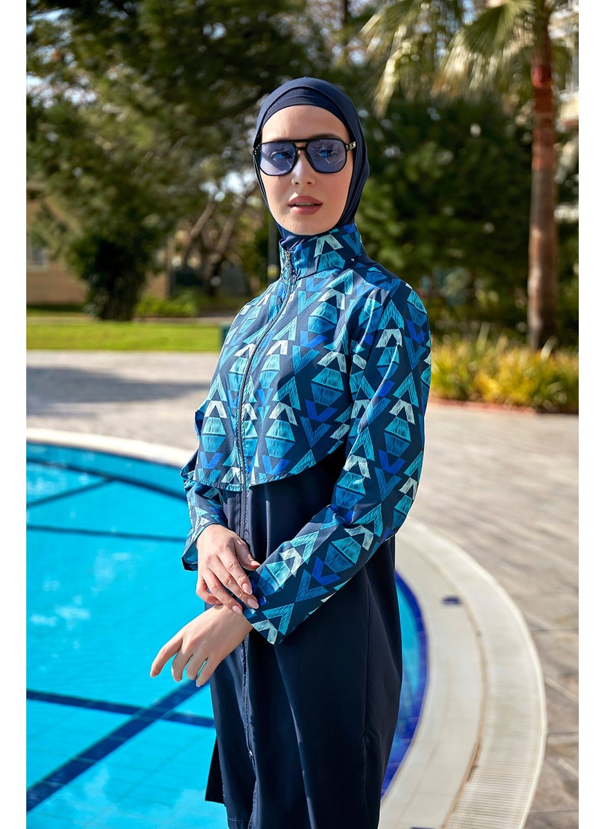 Remsa Mayo Remsa Swimsuit Remsa Front Closure Parachute Fully Covered Hijab Swimsuit R103 Generation  - Image 2
