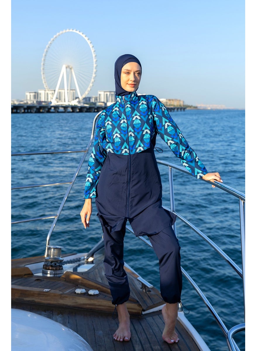 Remsa Mayo Remsa Swimsuit Remsa Front Closure Parachute Fully Covered Hijab Swimsuit R103 Generation  - Image 5