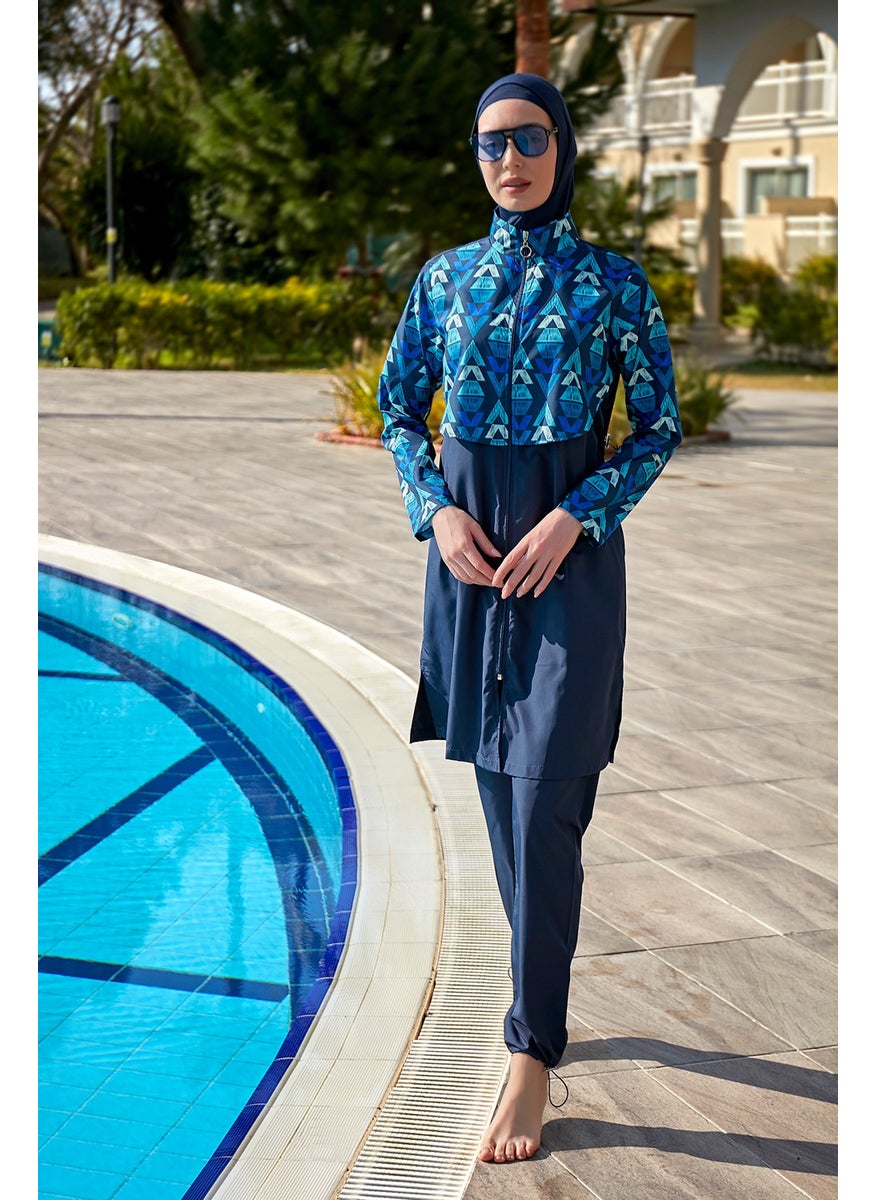 Remsa Mayo Remsa Swimsuit Remsa Front Closure Parachute Fully Covered Hijab Swimsuit R103 Generation  - Image 4