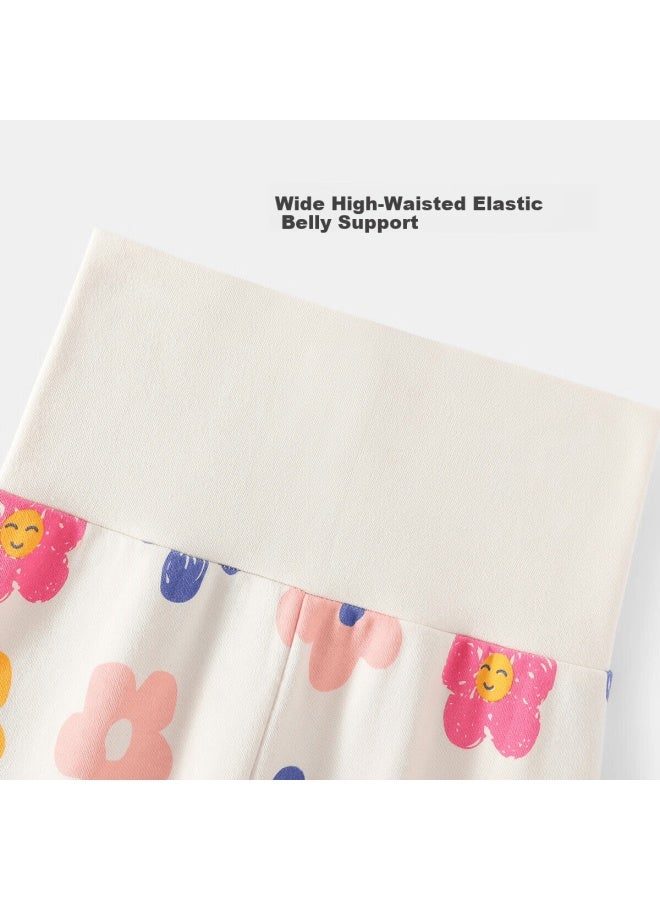 Yuzhaolin Children's Autumn Underwear Set, Girls' Pure Cotton Pajamas, Inner Wear For Young Children, Baby Clothes, Floral Patter - Image 2