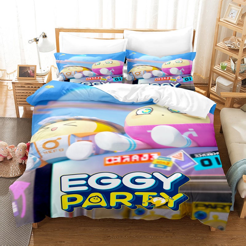 New Eggboy Party Digital Printed Brushed Bedding Four-Piece Set Of Three Pieces Egggy Party Sheets - Image 1