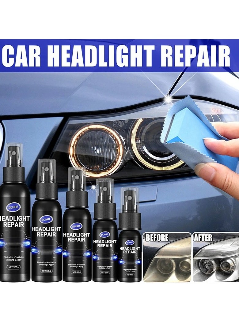 OUHOE Car Headlight Repair Fluid, Convenient Portable Auto Headlight Restoration Liquid, Long Lasting Innovative Headlight Repair Polish, Scratch Removal Spray for Head Light Lens, (1pc 50ml)  - Image 2