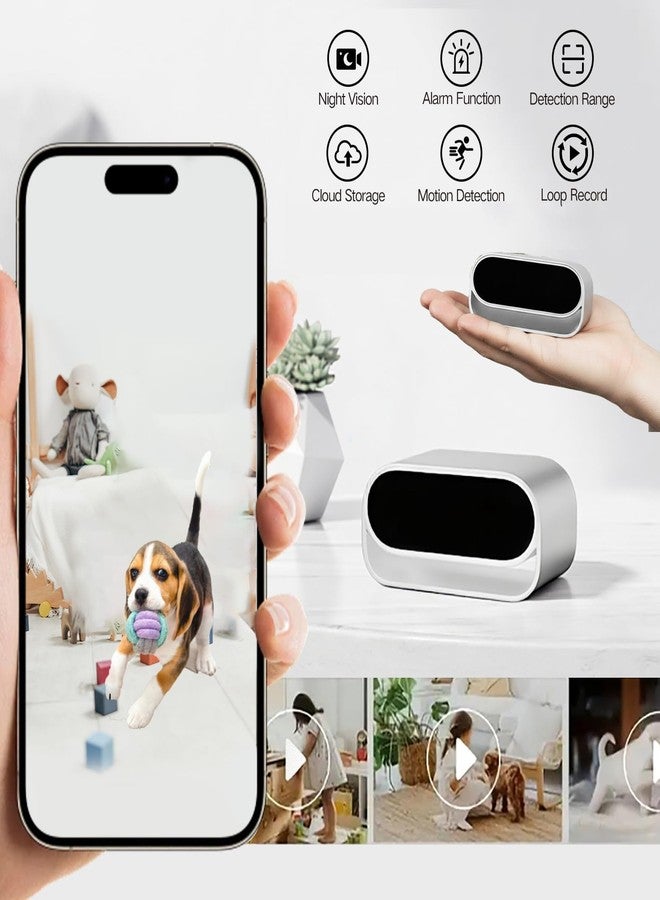 ساعة InCliick الذكية اللاسلكية المزودة بكاميرا 4K ورؤية ليلية، لمراقبة الحيوانات الأليفة، تدعم التحكم عن بُعد عبر التطبيق وكشف الحركة - بدون صوت - Image 2