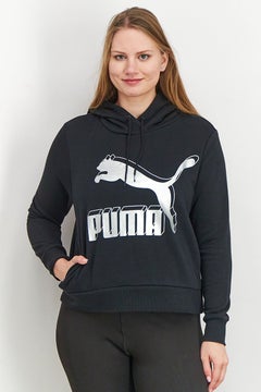PUMA Women Regular Fit Long Sleeve Training Hooded Sweatshirt, Black  - Image 1