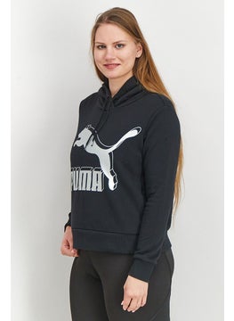 PUMA Women Regular Fit Long Sleeve Training Hooded Sweatshirt, Black  - Image 2