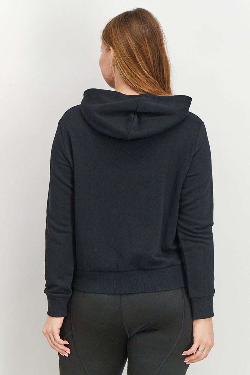 PUMA Women Regular Fit Long Sleeve Training Hooded Sweatshirt, Black  - Image 3