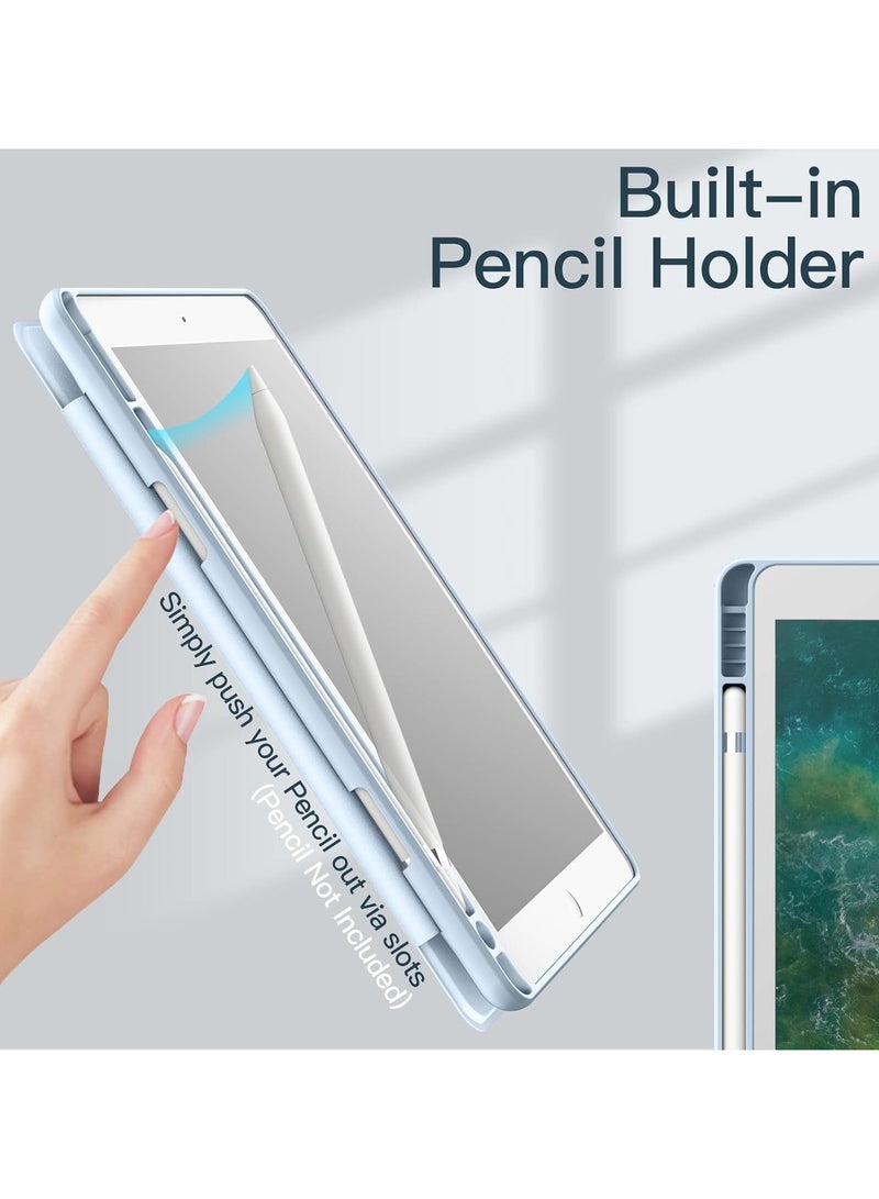 DUSALA 2 in 1 Case for iPad 9.7-Inch (6th/5th Generation, 2018/2017) with Pencil Holder, Slim Stand Protective Cover with Clear Transparent Back Shell for iPad Support Auto Wake/Sleep With Tempered Glass - Image 5