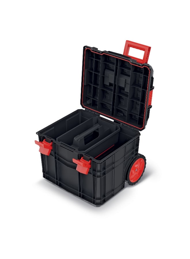 Kistenberg Durable Tool Trolley with Removable Separators C Block Tool Trolley Black and Red 38 x 38 x 45 cm - Image 3