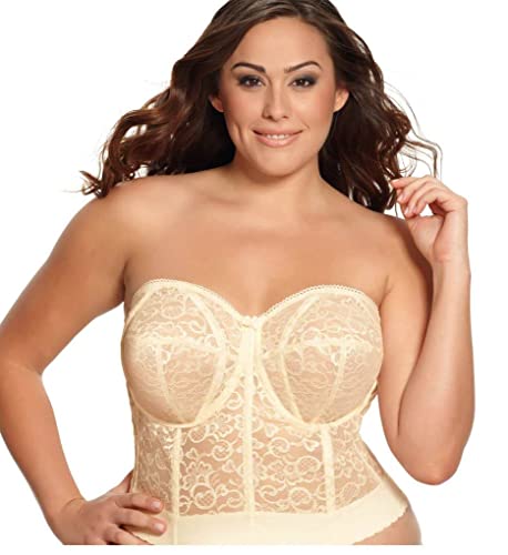 GODDESS womens Lace Bridal Bustier Bras, Black, 34D US - Image 2