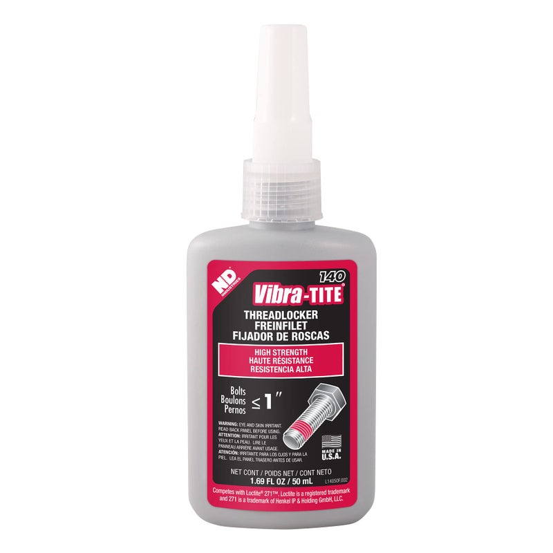 Vibra-TITE - 14050 140 Permanent High Strength Anaerobic Threadlocker, 50 ml Bottle, Red