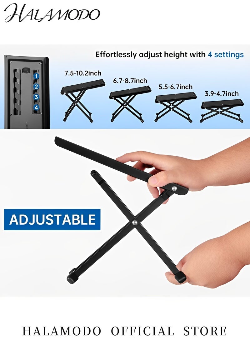 HALAMODO Guitar Foot Stool Footrest Professional Grade Stool with Comfortable and Solid Non-skid Rubber Pads for Classical Acoustic Electric Guitarists & Musicians - Image 3