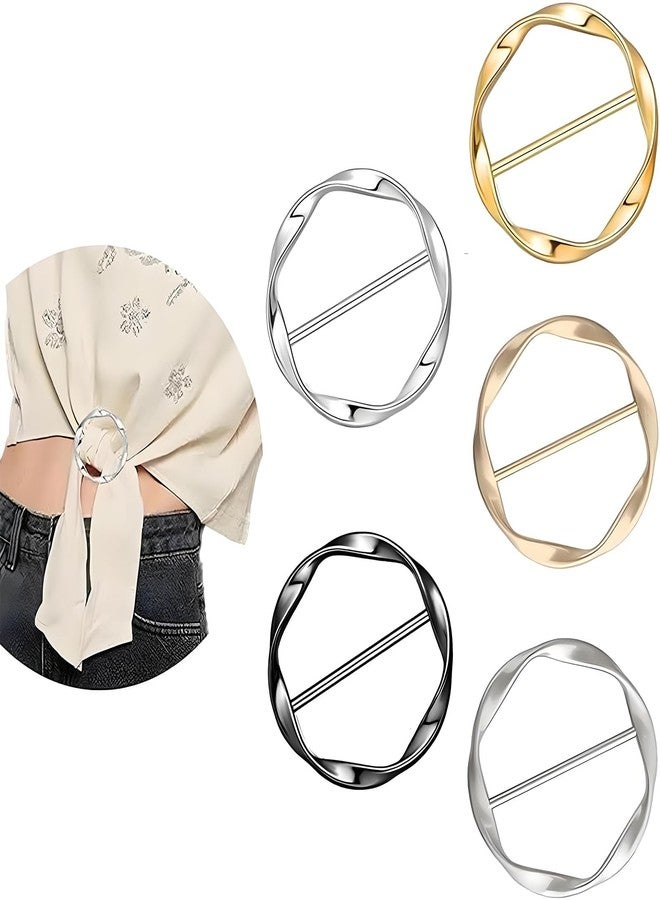 Frodete Scarf Ring Clip Scarf Rings for Women Button Covers for Women Blouses Shirt Tightener Clip Cinch Pin Clothes Jewelry - Image 2