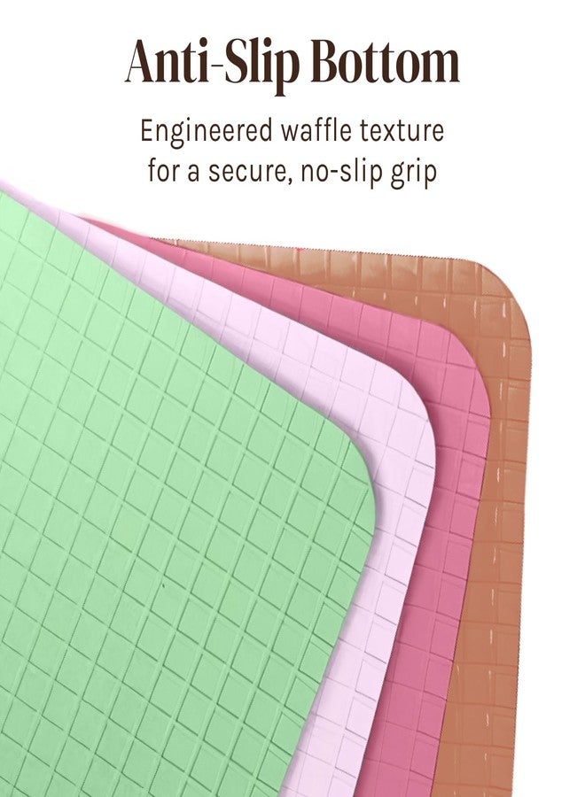 Cooler Kitchen Extra Thick Pastel Flexible Plastic Cutting Board Mats with Food Icons & EZ-Grip Waffle Back, (Set of 4) Dishwasher Safe - Image 2
