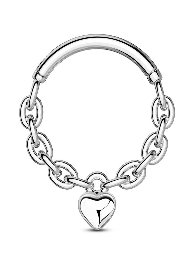 COCHARM love Lock Septum Rings 16G Septum Jewelry Surgical Steel Daith Rook Jewelry Cute Helix Daith Earrings for Women Men - Image 1