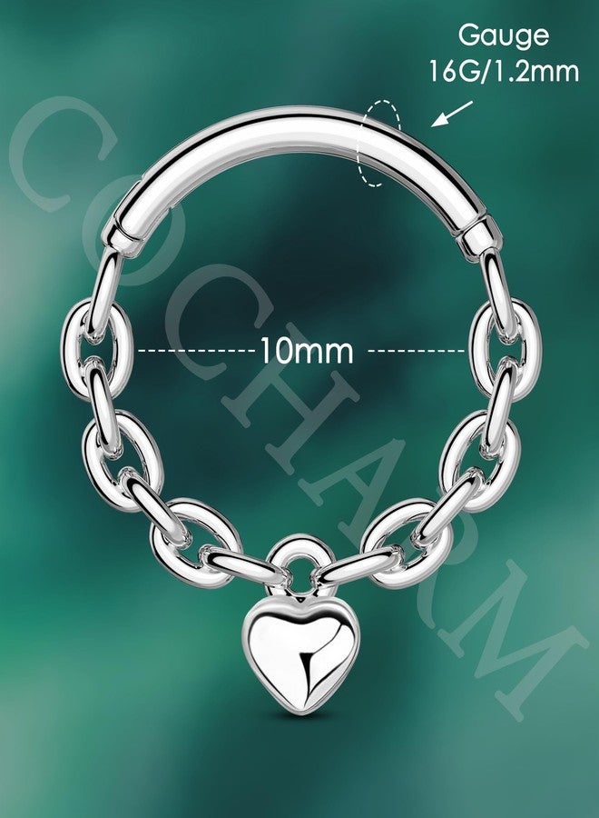 COCHARM love Lock Septum Rings 16G Septum Jewelry Surgical Steel Daith Rook Jewelry Cute Helix Daith Earrings for Women Men - Image 3