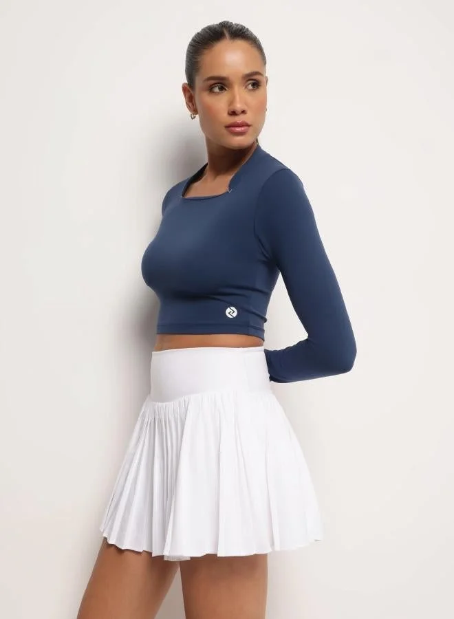 ZAECY Square Neck Top – Dark Denim Blue