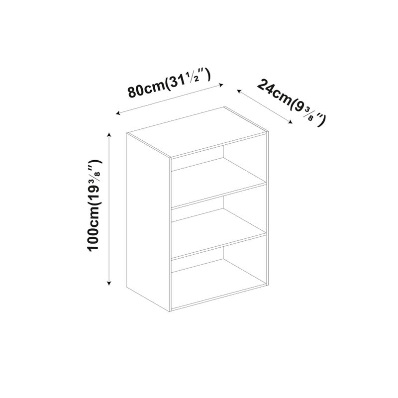 Wide 3-Tier Wooden Bookcase Cabinet, Low Storage and Display Shelving Unit for Books, Decor, and Media, Versatile Freestanding Organizer for Living Room or Office - Image 2