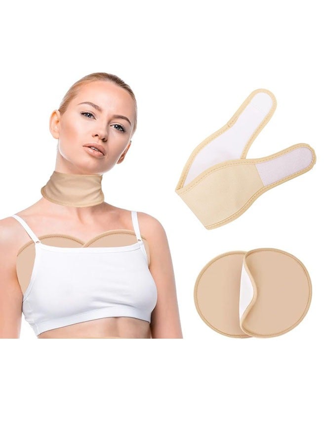 3 PCS Thyroid Castor Oil Neck Wrap/ Chest Wrap，Reusable Castor Oil Compress Pack Wrap for Thyroid Neck/Chest, Organic Cotton Flannel, Less Mess, Comfort Fit,Anti Oil Leak(Castor Oil Not Included) - Image 1