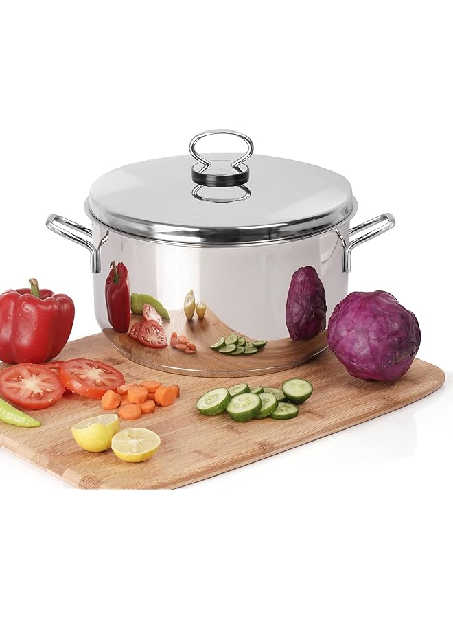 Pradeep Food Grade Stainless Steel Cookpot With Ss Dome Lid Plain, Silver (D 26 X H 14.5 Cm Model No 1110 26) - Image 3