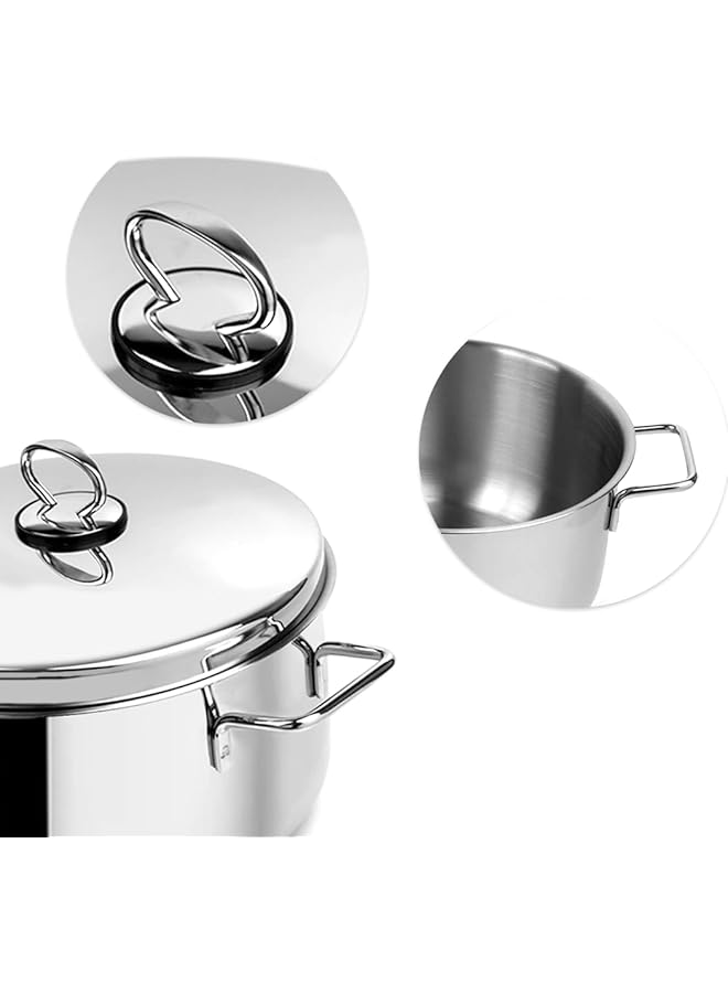 Pradeep Food Grade Stainless Steel Cookpot With Ss Dome Lid Plain, Silver (D 26 X H 14.5 Cm Model No 1110 26) - Image 5