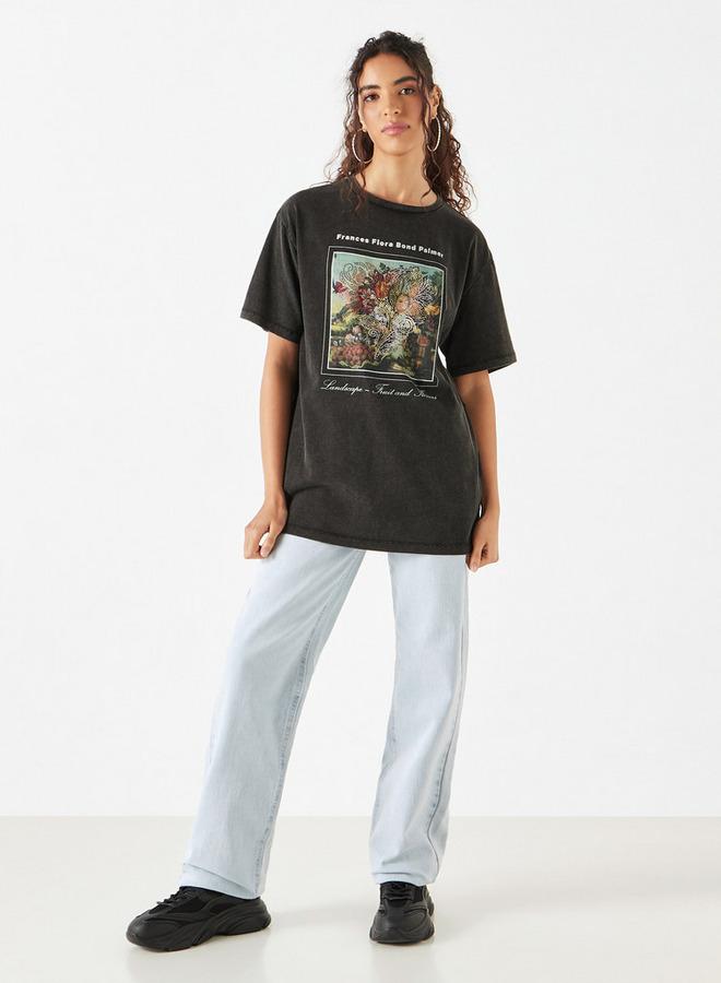 SP Characters Embellished T-shirt with Crew Neck and Short Sleeves - Image 2