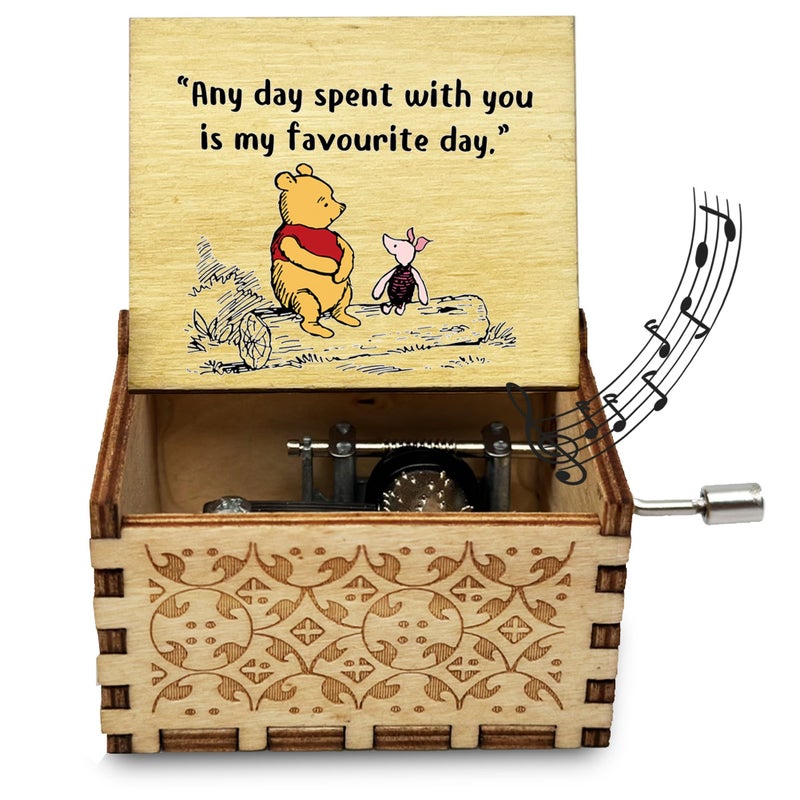 Litenx Wood Music Box Gifts for Women, Wife Girlfriend for Christmas Birthday Anniversary, Any Day Spent with You is My Favourite Day. - Image 1