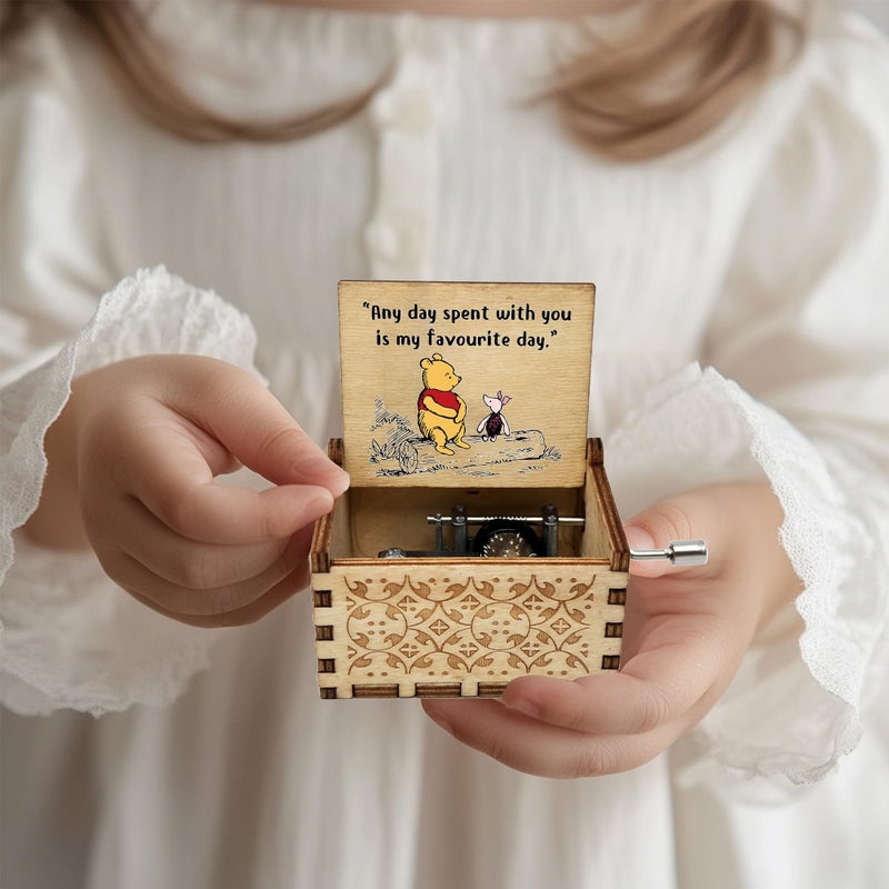 Litenx Wood Music Box Gifts for Women, Wife Girlfriend for Christmas Birthday Anniversary, Any Day Spent with You is My Favourite Day. - Image 3