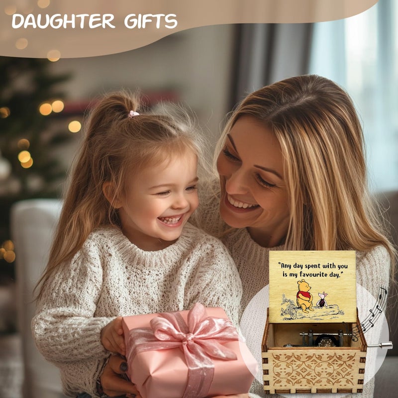 Litenx Wood Music Box Gifts for Women, Wife Girlfriend for Christmas Birthday Anniversary, Any Day Spent with You is My Favourite Day. - Image 2