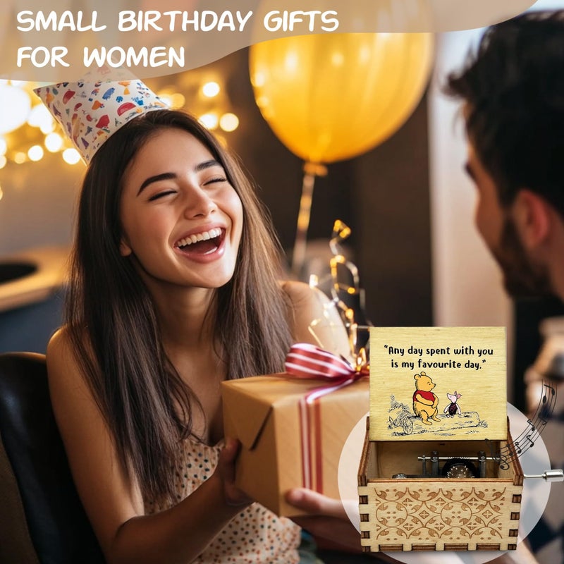 Litenx Wood Music Box Gifts for Women, Wife Girlfriend for Christmas Birthday Anniversary, Any Day Spent with You is My Favourite Day. - Image 5