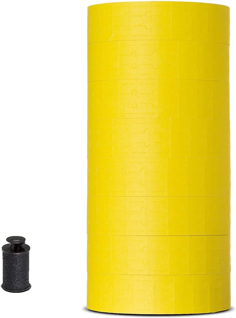 Veltec One-Line Pricing Labels for Monarch 1131 Price Gun – 1 Sleeve, 20,000 Labels with Security Slits and Free Ink Roller (Yellow) - Image 1