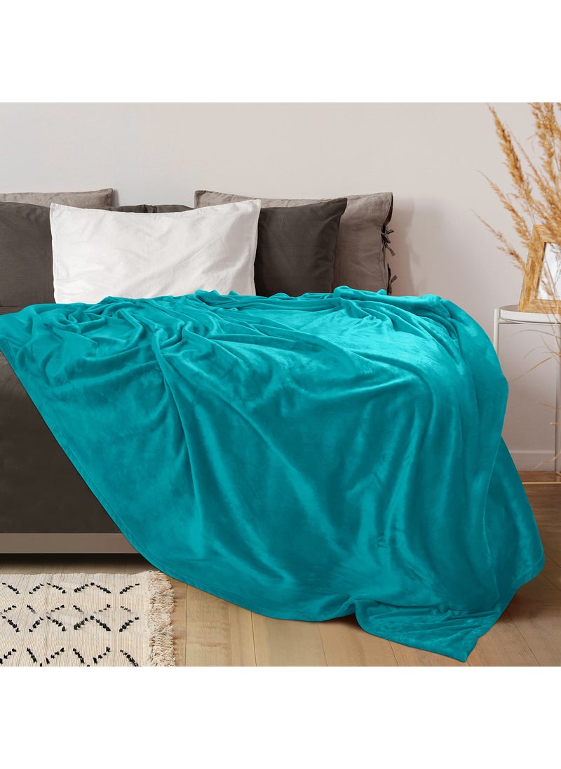 Utopia Bedding Utopia Bedding Fleece Blanket Throw Size Turquoise 300GSM Luxury Blanket for Couch Sofa Bed Anti-Static Fuzzy Soft Blanket Microfiber (60x50 Inches)  - Image 3