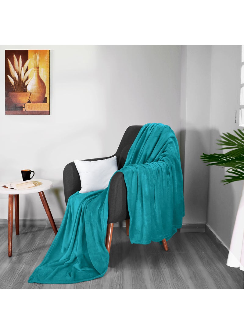 Utopia Bedding Utopia Bedding Fleece Blanket Throw Size Turquoise 300GSM Luxury Blanket for Couch Sofa Bed Anti-Static Fuzzy Soft Blanket Microfiber (60x50 Inches)  - Image 5