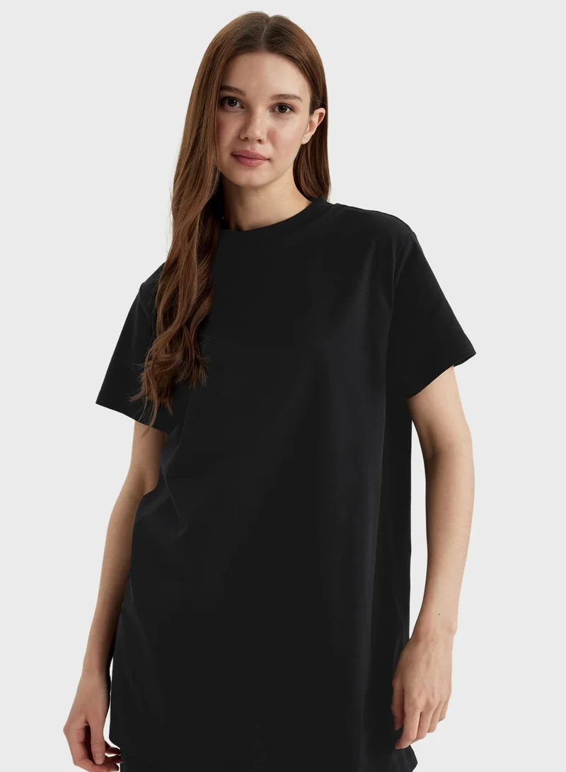 DeFacto Regular Fit Crew Neck Short Sleeve Tunic