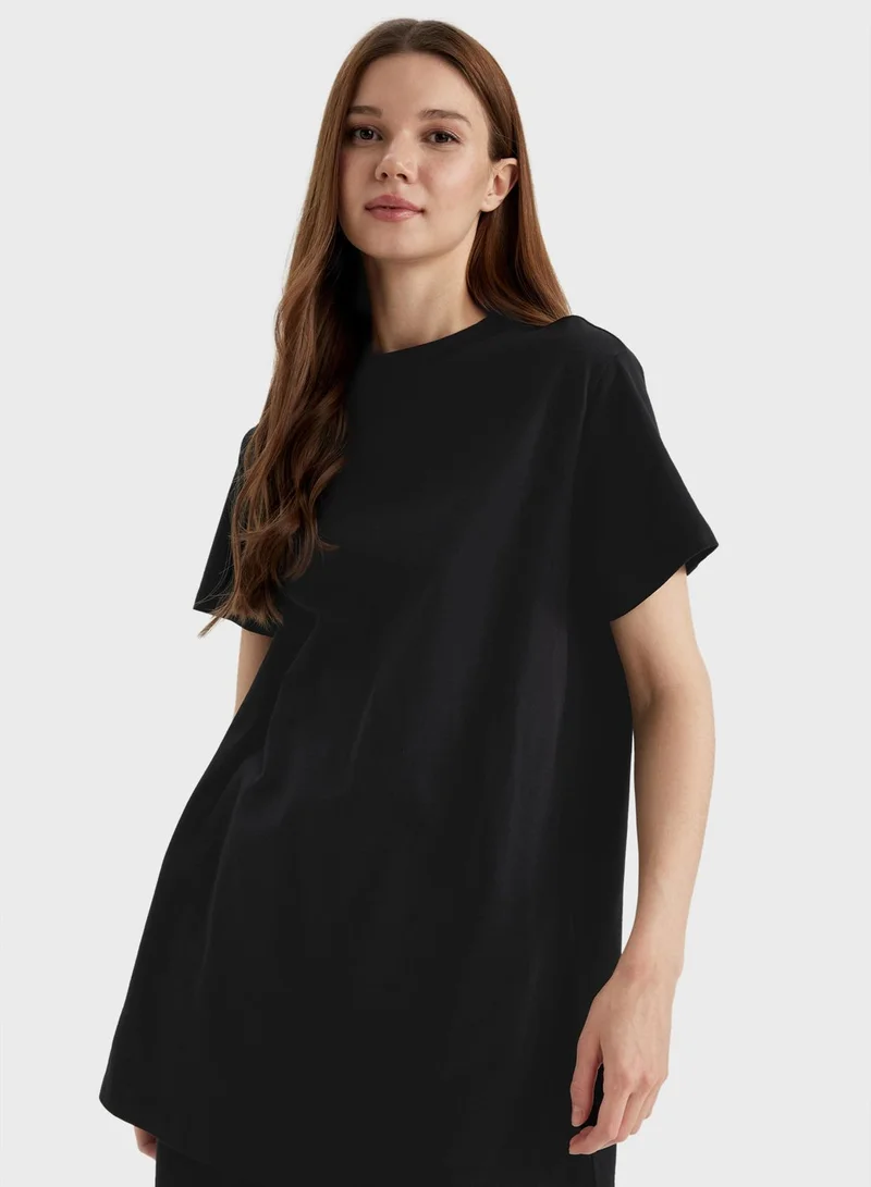 DeFacto Regular Fit Crew Neck Short Sleeve Tunic
