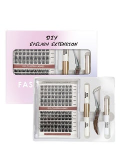 RATSAW Natural False Eyelashes Eyelash Extensions Mixed Lash Clusters Kit 108 Pieces Cluster Eyelash Kit Individual Lashes with Eyelash Glue Remover and Tweezers  - Image 1