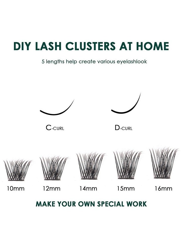 Natural False Eyelashes Eyelash Extensions Mixed Lash Clusters Kit 108 Pieces Cluster Eyelash Kit Individual Lashes with Eyelash Glue Remover and Tweezers