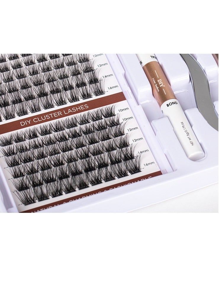 Natural False Eyelashes Eyelash Extensions Mixed Lash Clusters Kit 108 Pieces Cluster Eyelash Kit Individual Lashes with Eyelash Glue Remover and Tweezers