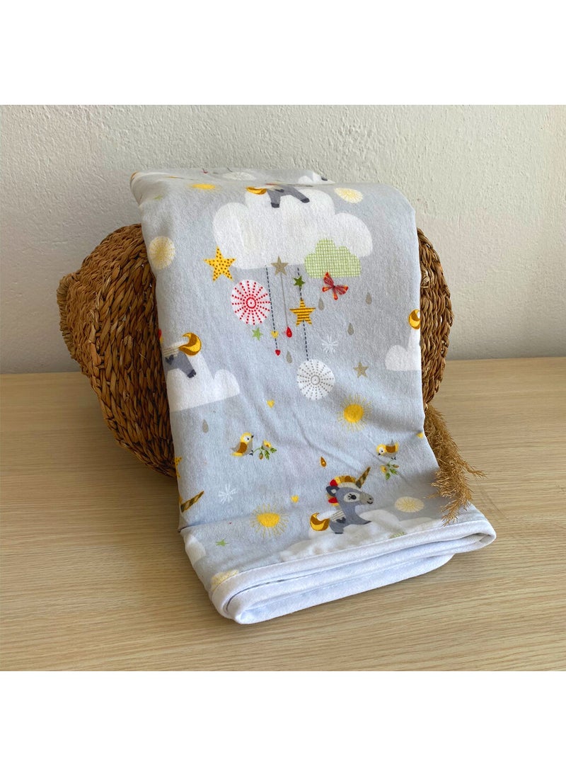 Lief Home Flannel Baby Blanket 100X115 | Double-sided  - Image 1