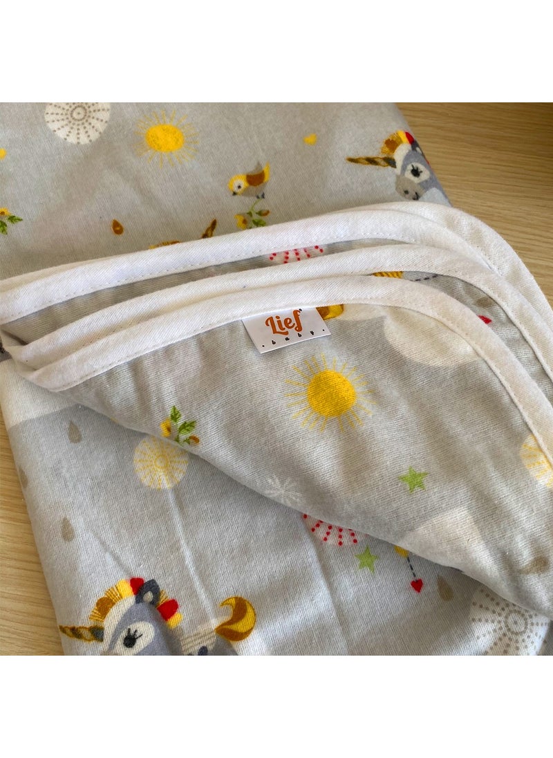 Lief Home Flannel Baby Blanket 100X115 | Double-sided  - Image 3