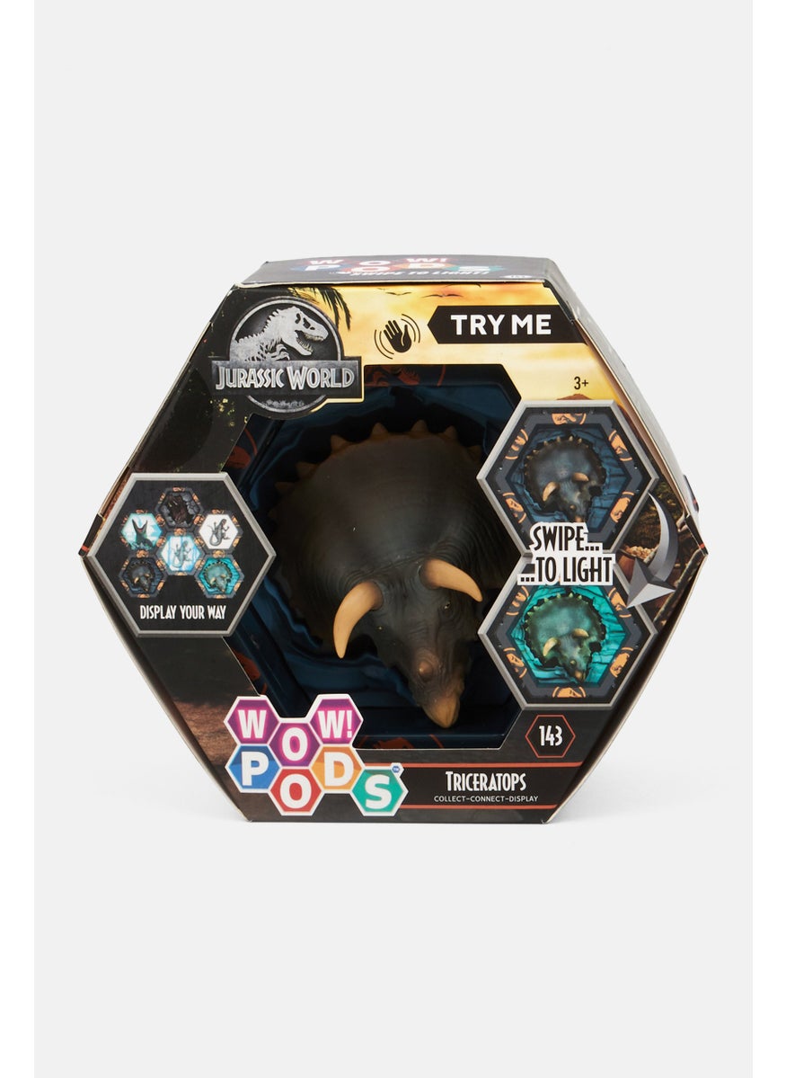 JURASSIC WORLD Wow Pods Light Up Figures Triceratops, Blue  - Image 1